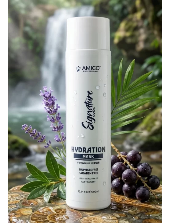 A deeply nourishing hair mask formulated in Brazil for dry, damaged, and chemically treated hair. This rich treatment helps restore softness, moisture, and manageability while supporting the hair’s natural elasticity and shine.