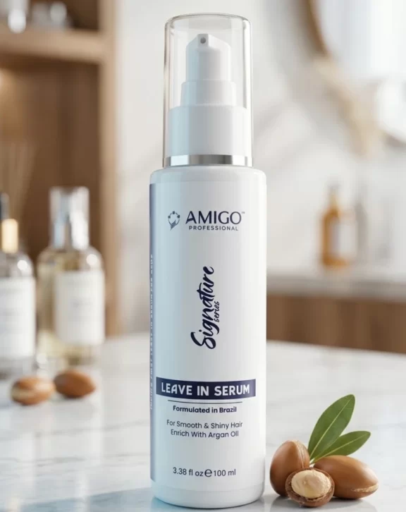 Revitalize tired, weakened hair with our luxurious Leave-In Repair Serum. Formulated in Brazil, this advanced treatment provides a protective veil that shields your strands from the damaging effects of heat styling and sun exposure, ensuring your hair remains strong, resilient, and beautifully radiant.