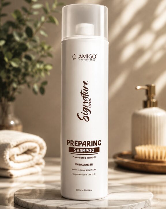 A deep-cleansing preparatory shampoo designed to remove buildup, excess oil, and product residue before hair treatments. It helps create a clean foundation so treatments can work more effectively and evenly